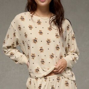 American Eagle Outfitters Cream Teddy Bear Sweater
